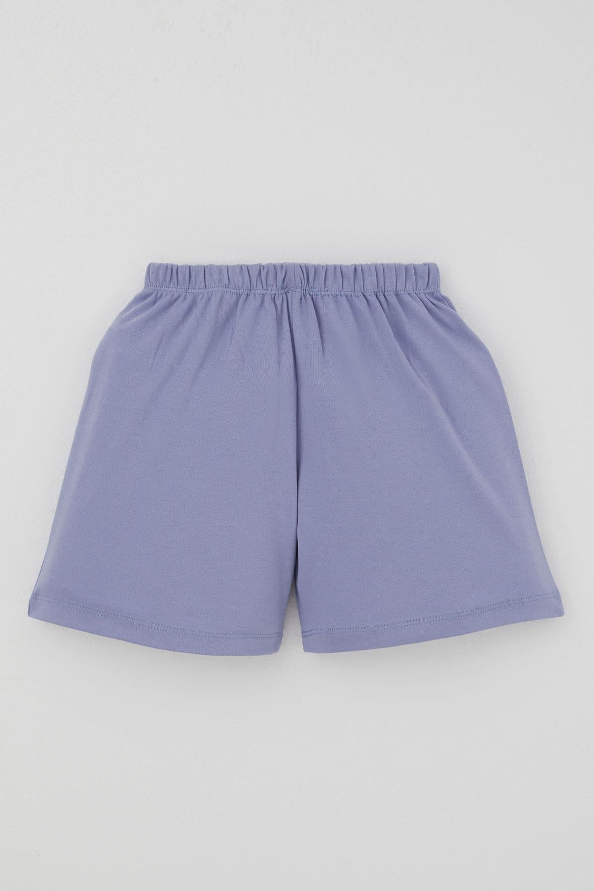 Breeze Kız Çocuk Şortlu Pijama Takımı Çiçek Desenli Beyaz (4-8 Yaş)