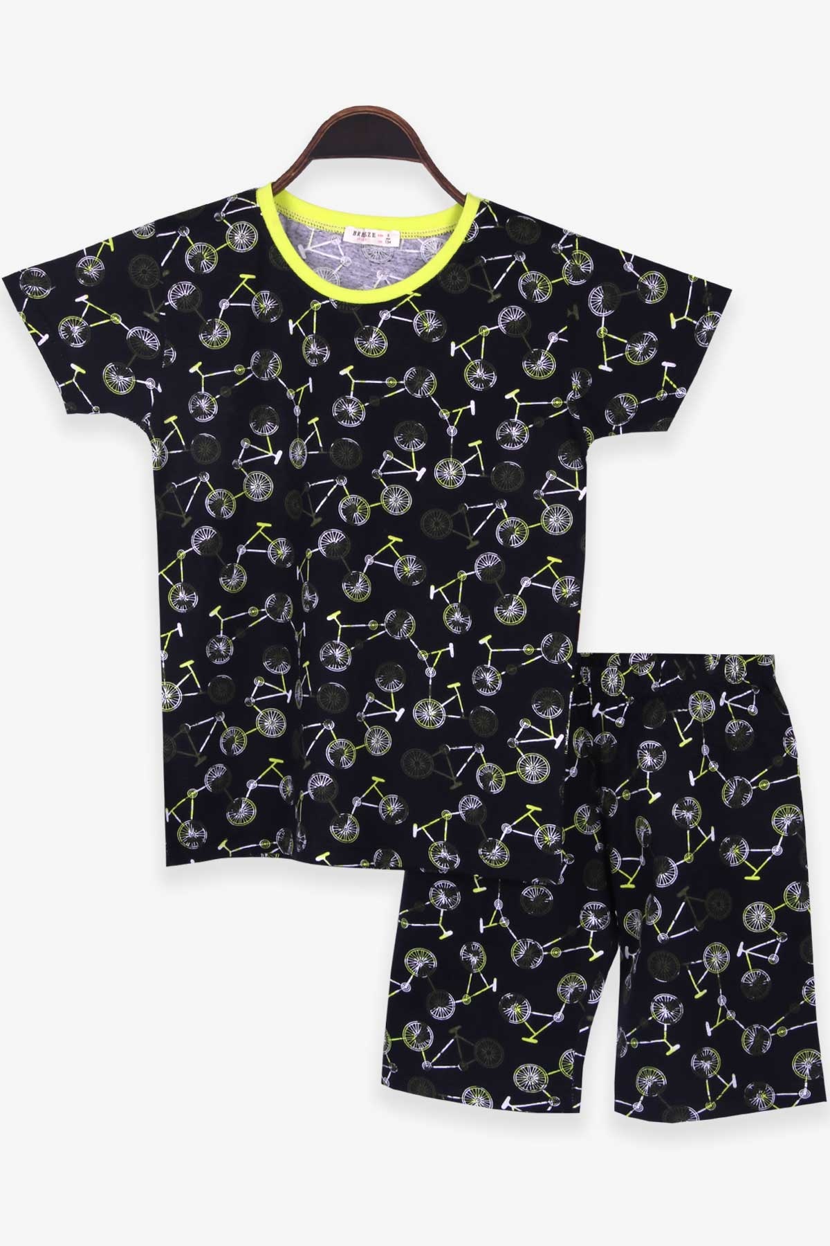 Breeze Kız Çocuk Şortlu Pijama Takımı Bisikletli Siyah (9-12 Yaş)