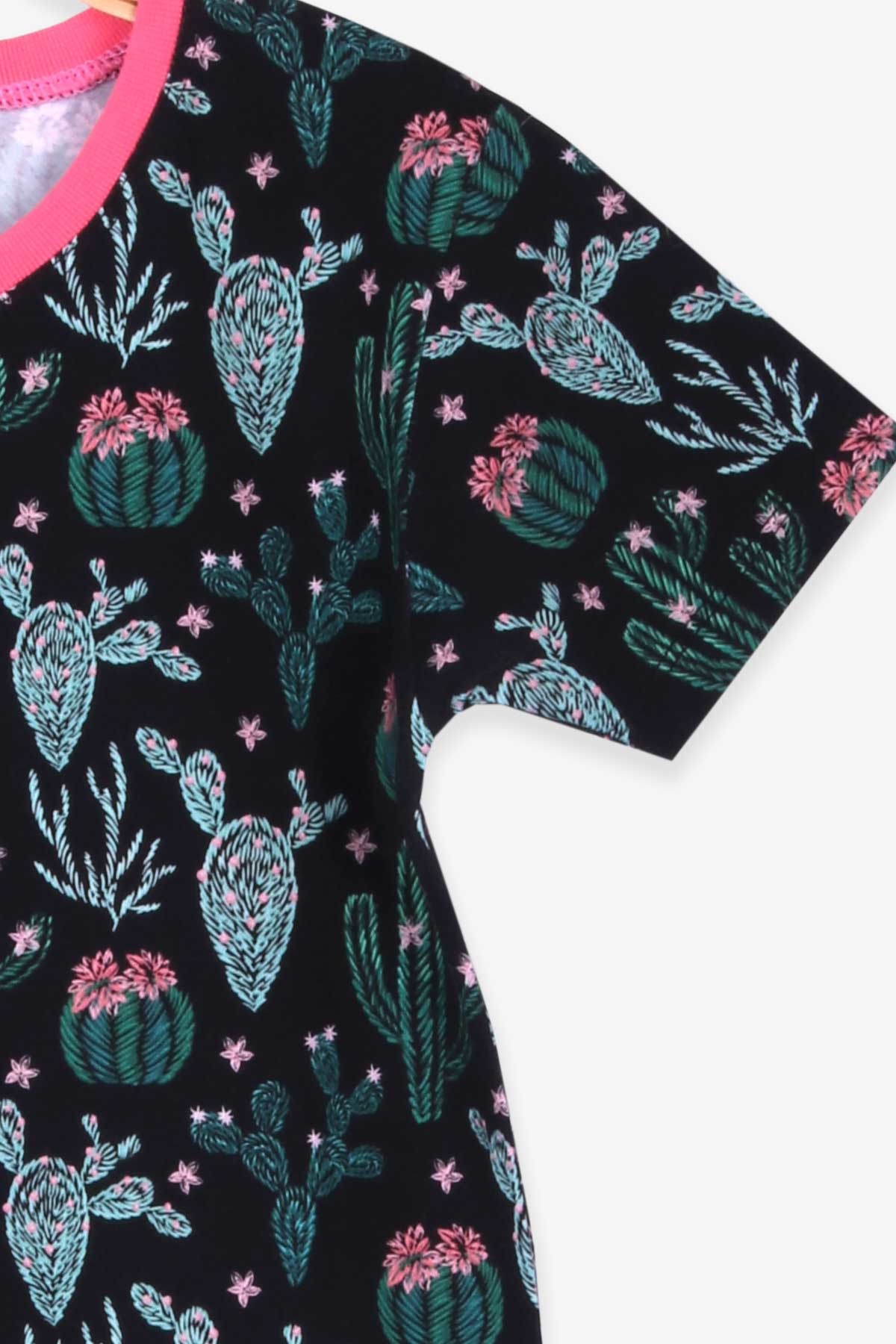 Breeze Kız Çocuk Şortlu Pijama Takımı Kaktüslü Siyah (9-12 Yaş)