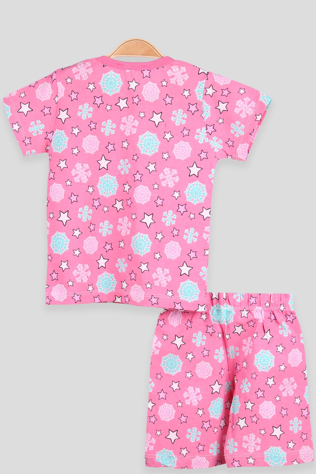 Breeze Kız Çocuk Şortlu Pijama Takımı Desenli Pembe (1-4 Yaş)