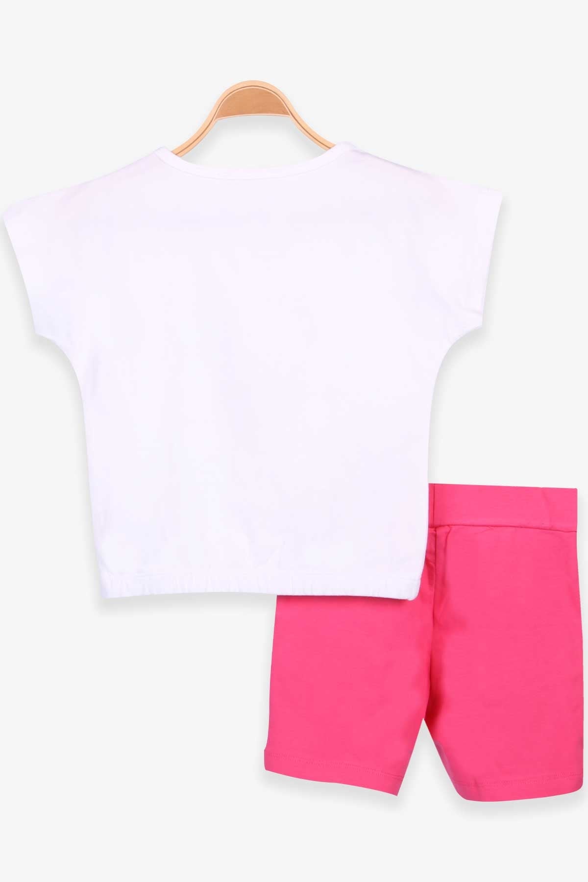 Breeze Kız Çocuk Şortlu Takım Flamingo Baskılı Ekru (5-10 Yaş)