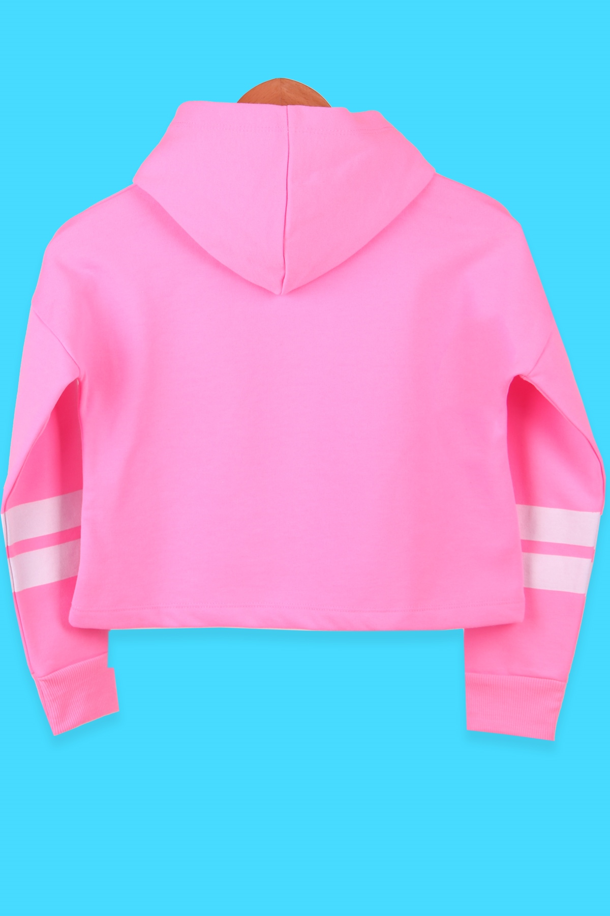 Breeze Kız Çocuk Sweat Göbek Üstü Simli Baskılı Neon Pembe (10-14 Yaş)