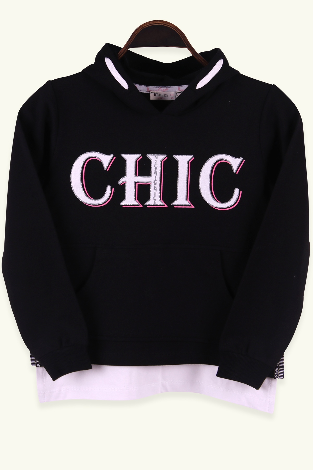 Breeze Kız Çocuk Sweatshirt Altı Tişörtlü Siyah (8-14 Yaş)