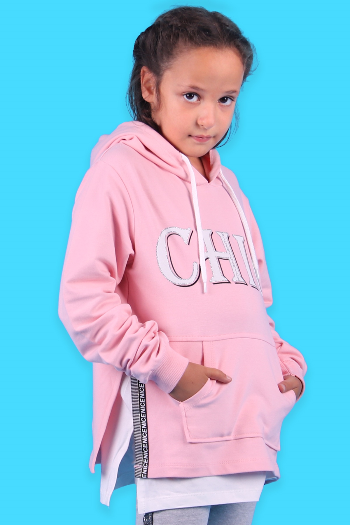 Breeze Kız Çocuk Sweatshirt Altı Tişörtlü Pudra (8-14 Yaş)
