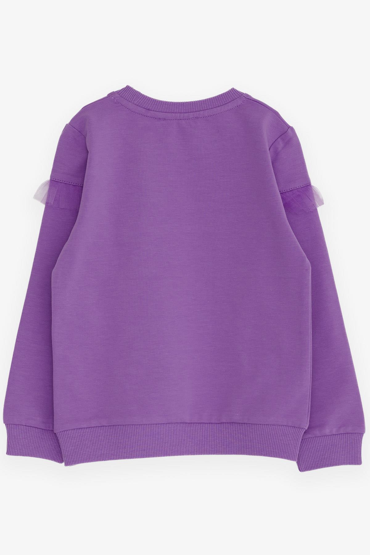 Breeze Kız Çocuk Sweatshirt Ayıcık Baskılı Lila (1-4 Yaş)