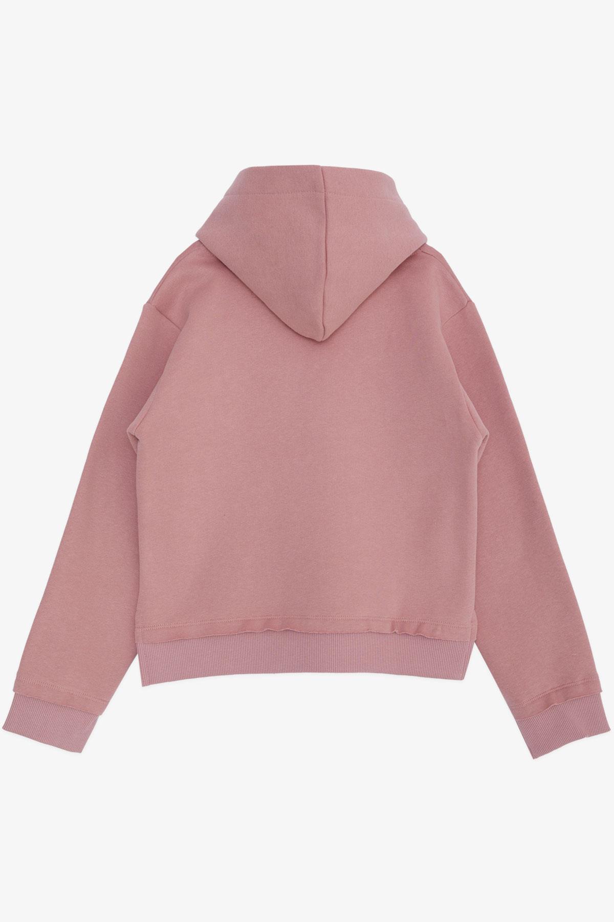 Breeze Kız Çocuk Sweatshirt Basketçi Kız Nakışlı Gülkurusu (7-11 Yaş)