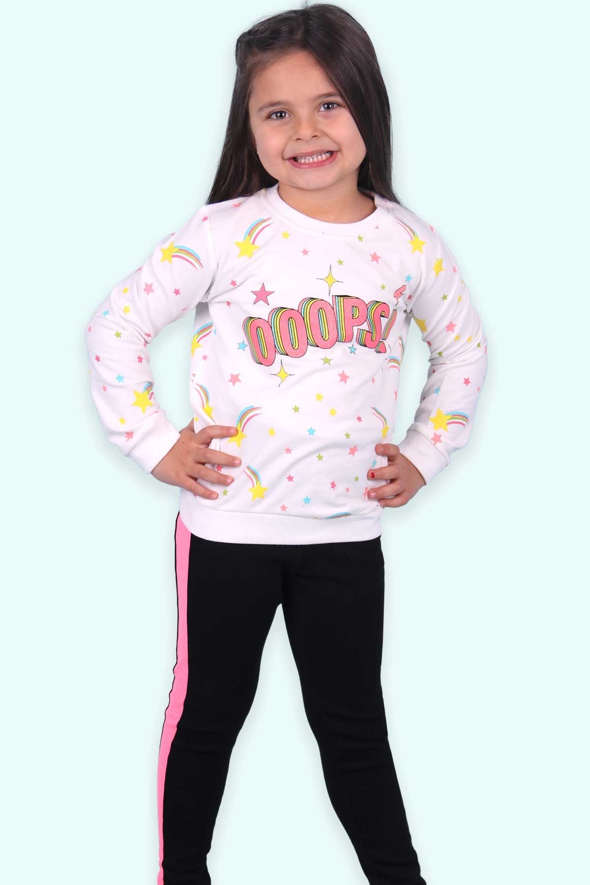 Breeze Kız Çocuk Sweatshirt Baskılı Ekru (3-8 Yaş)