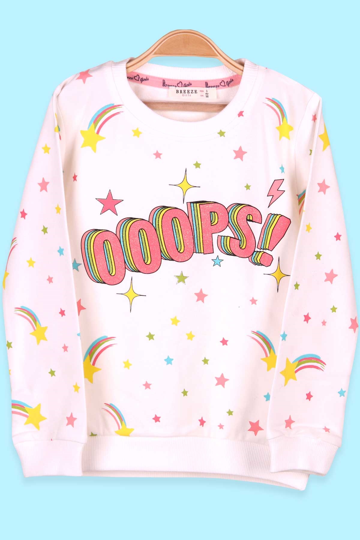 Breeze Kız Çocuk Sweatshirt Baskılı Ekru (3-8 Yaş)