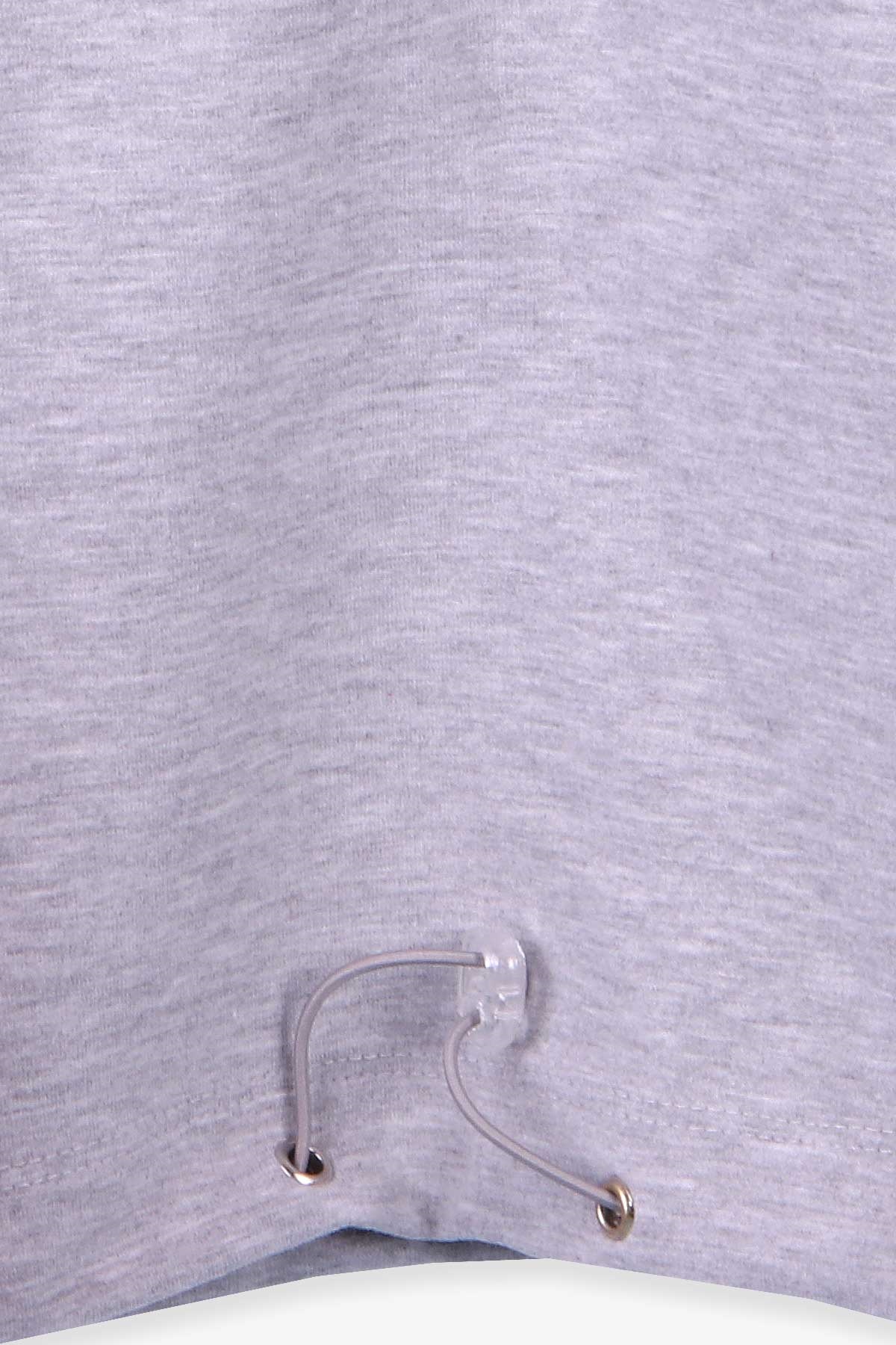 Breeze Kız Çocuk Sweatshirt Baskılı Fermuarlı Gri Melanj (9-14 Yaş)