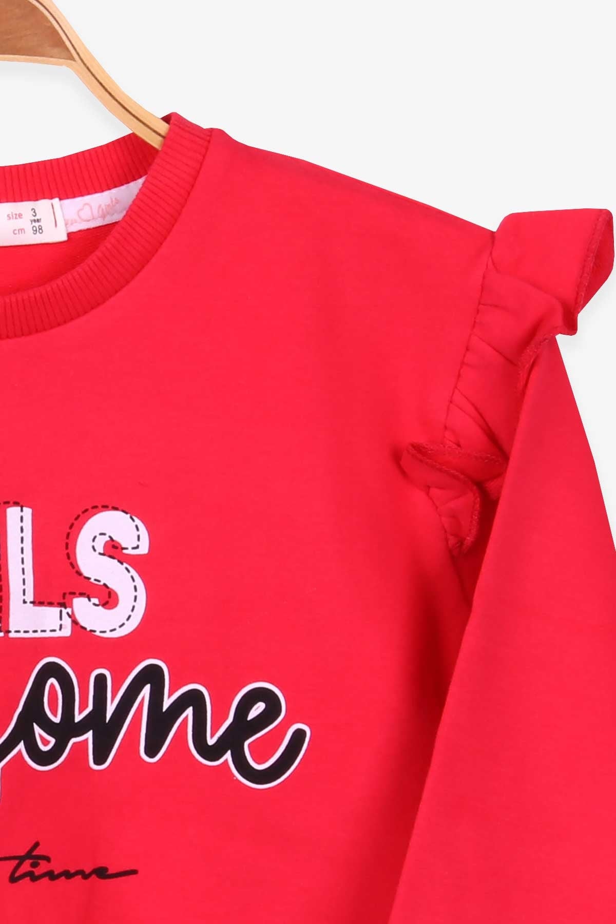 Breeze Kız Çocuk Sweatshirt Baskılı Fırfırlı Narçiçeği (3-7 Yaş)