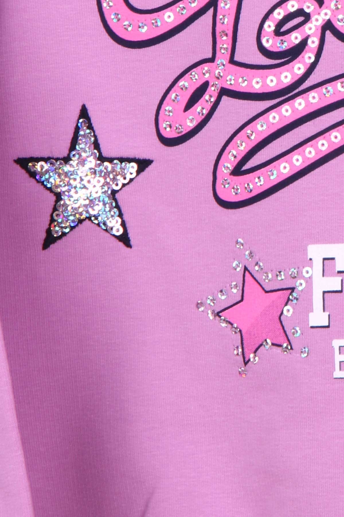 Breeze Kız Çocuk Sweatshirt Baskılı Fiyonklu Eflatun (4-9 Yaş)