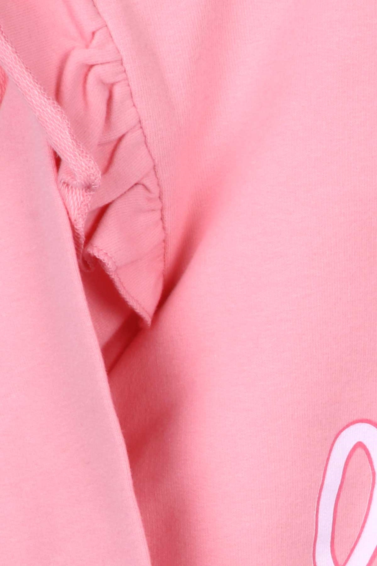 Breeze Kız Çocuk Sweatshirt Baskılı Fırfırlı Somon (3-7 Yaş)
