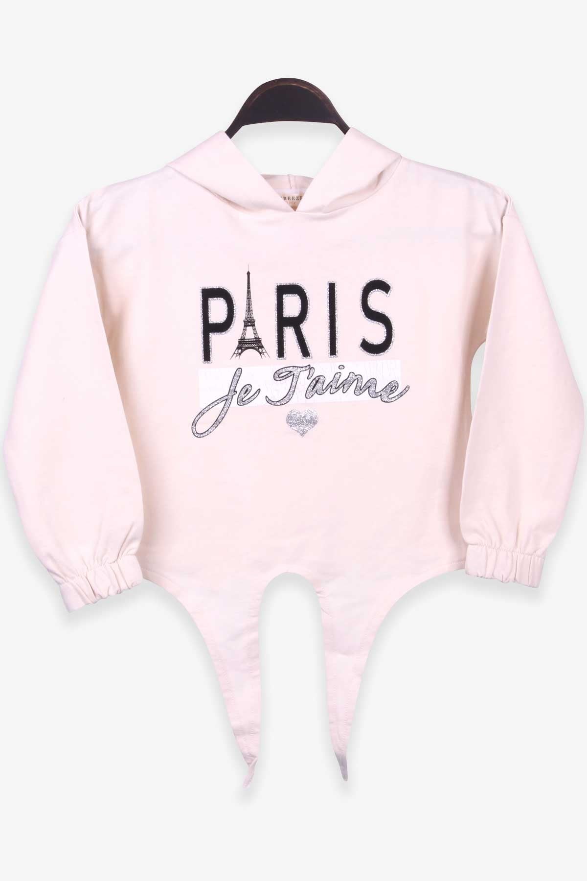 Breeze Kız Çocuk Sweatshirt Baskılı Kapüşonlu Krem (5-10 Yaş)