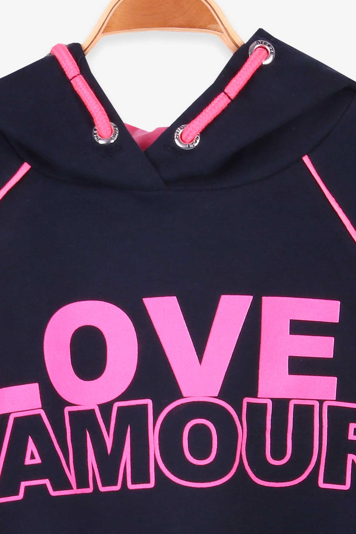 Breeze Kız Çocuk Sweatshirt Baskılı Kapüşonlu Lacivert (8-14 Yaş)