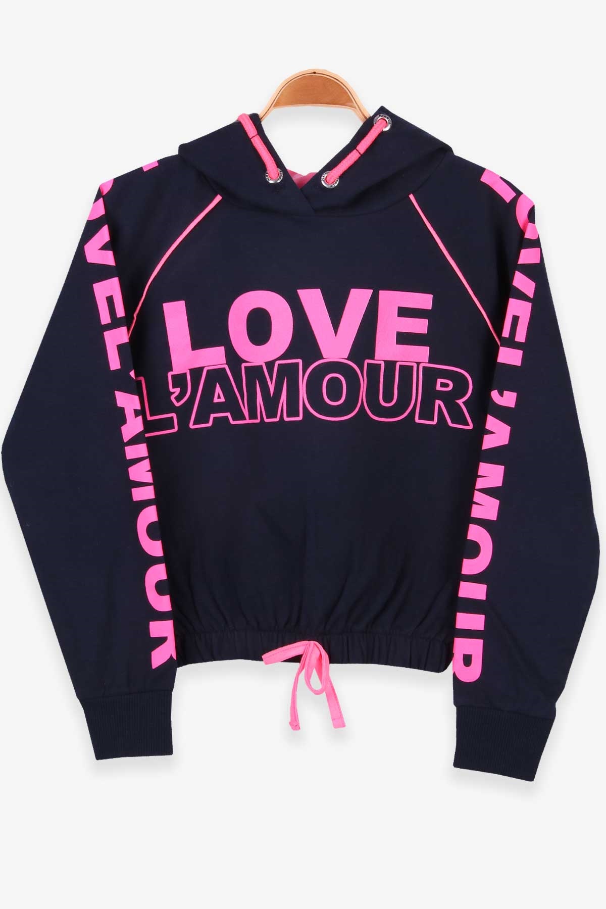 Breeze Kız Çocuk Sweatshirt Baskılı Kapüşonlu Lacivert (8-14 Yaş)