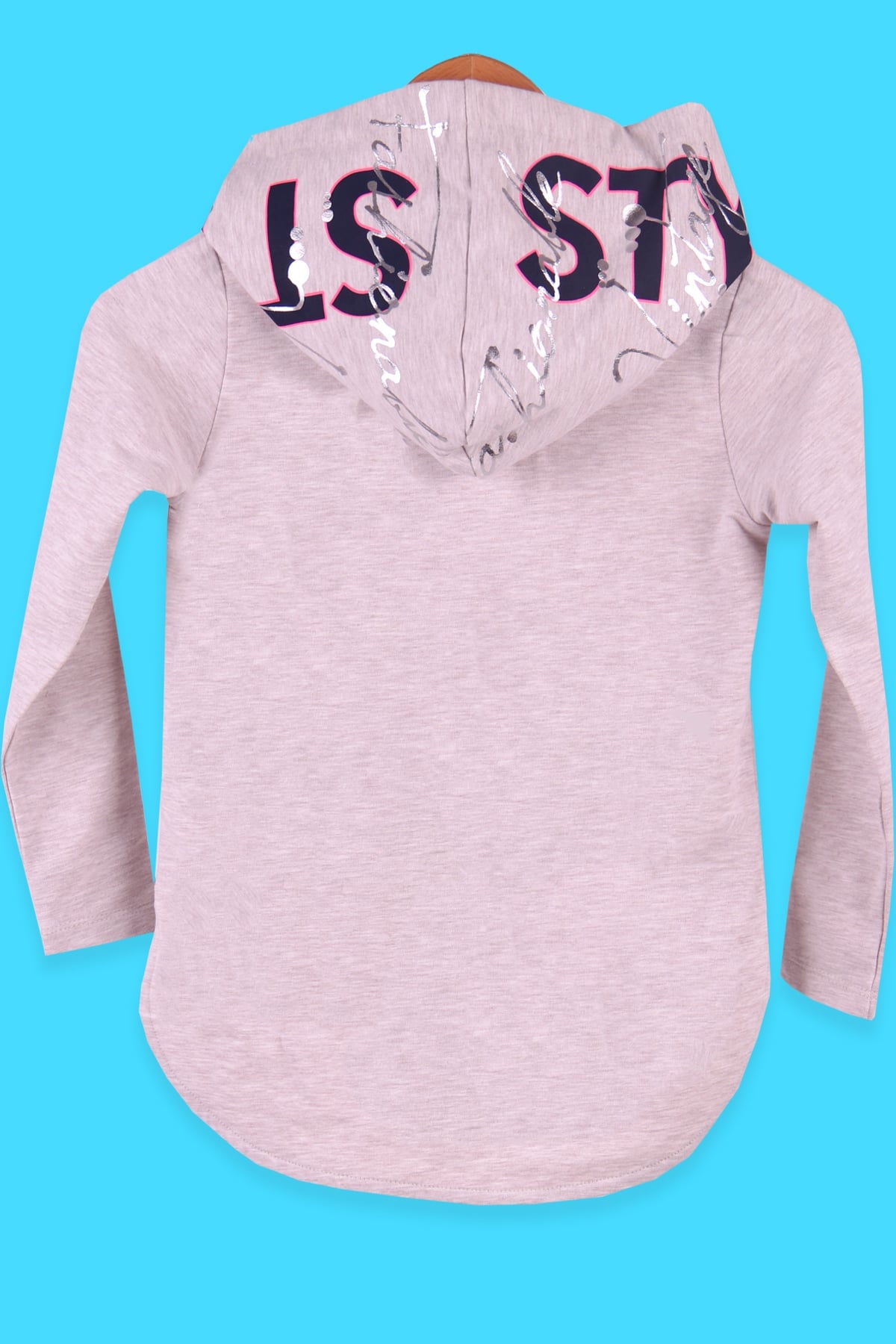 Breeze Kız Çocuk Sweatshirt Baskılı Kapüşonlu Bej (8-14 Yaş)