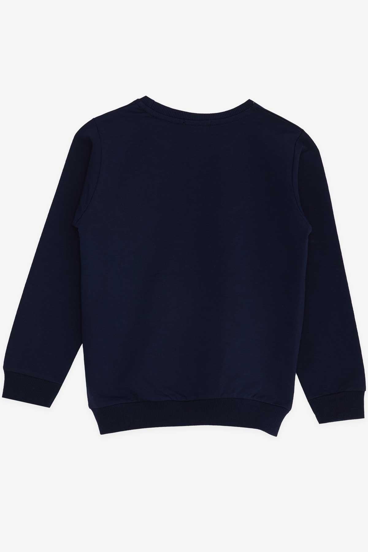 Breeze Kız Çocuk Sweatshirt Baskılı Pullu Lacivert (5-10 Yaş)