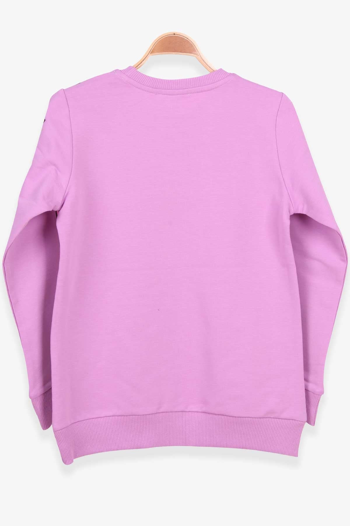 Breeze Kız Çocuk Sweatshirt Baskılı Pullu Eflatun (8-14 Yaş)