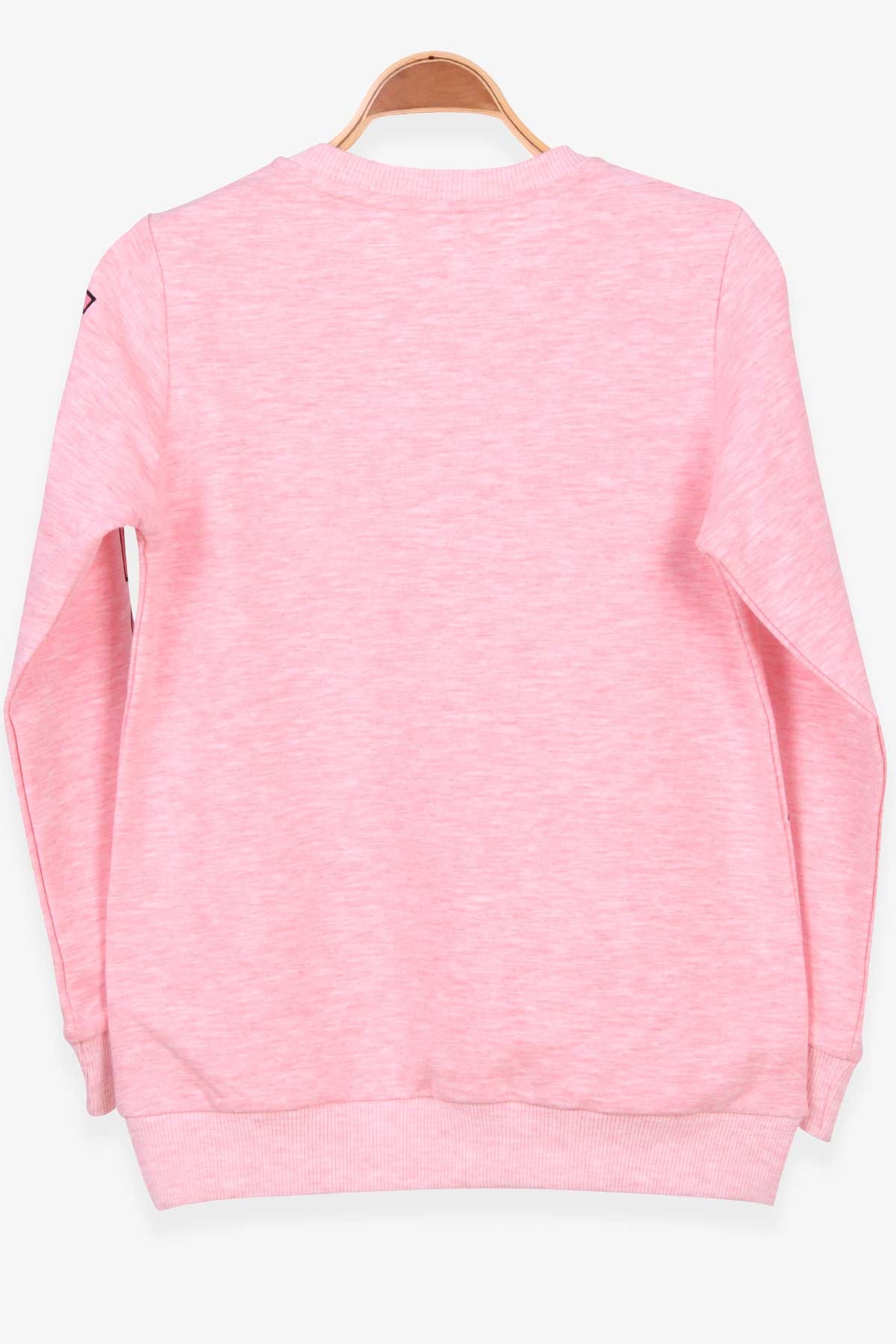 Breeze Kız Çocuk Sweatshirt Baskılı Pullu Somon Melanj (8-14 Yaş)