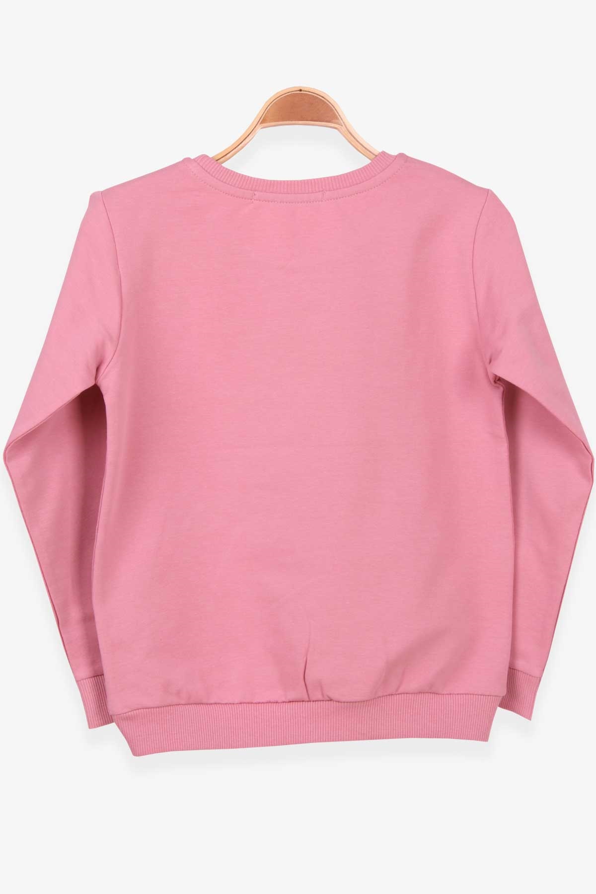 Breeze Kız Çocuk Sweatshirt Baskılı Pullu Gülkurusu (6-12 Yaş)