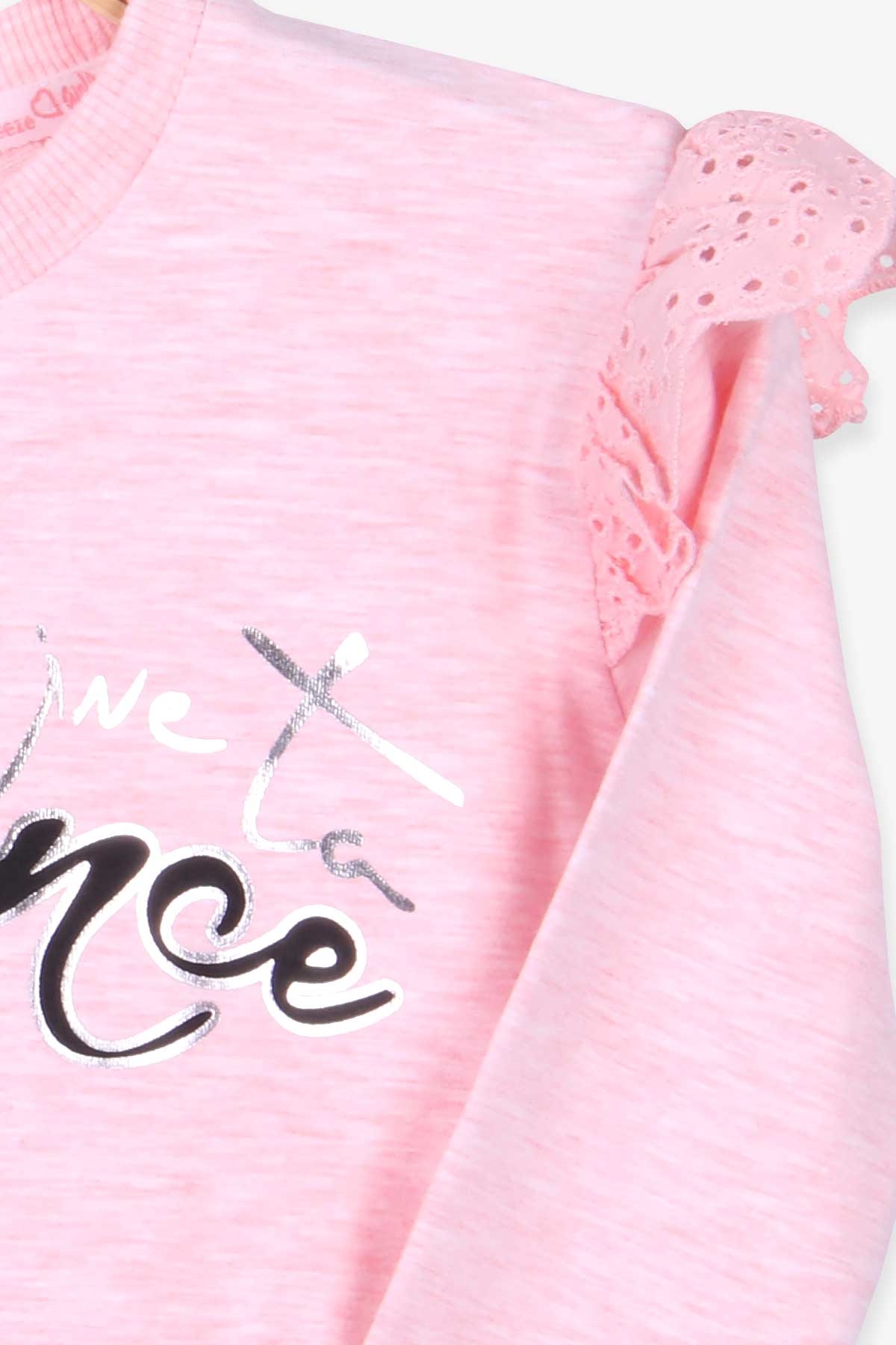 Breeze Kız Çocuk Sweatshirt Baskılı Somon Melanj (2-6 Yaş)