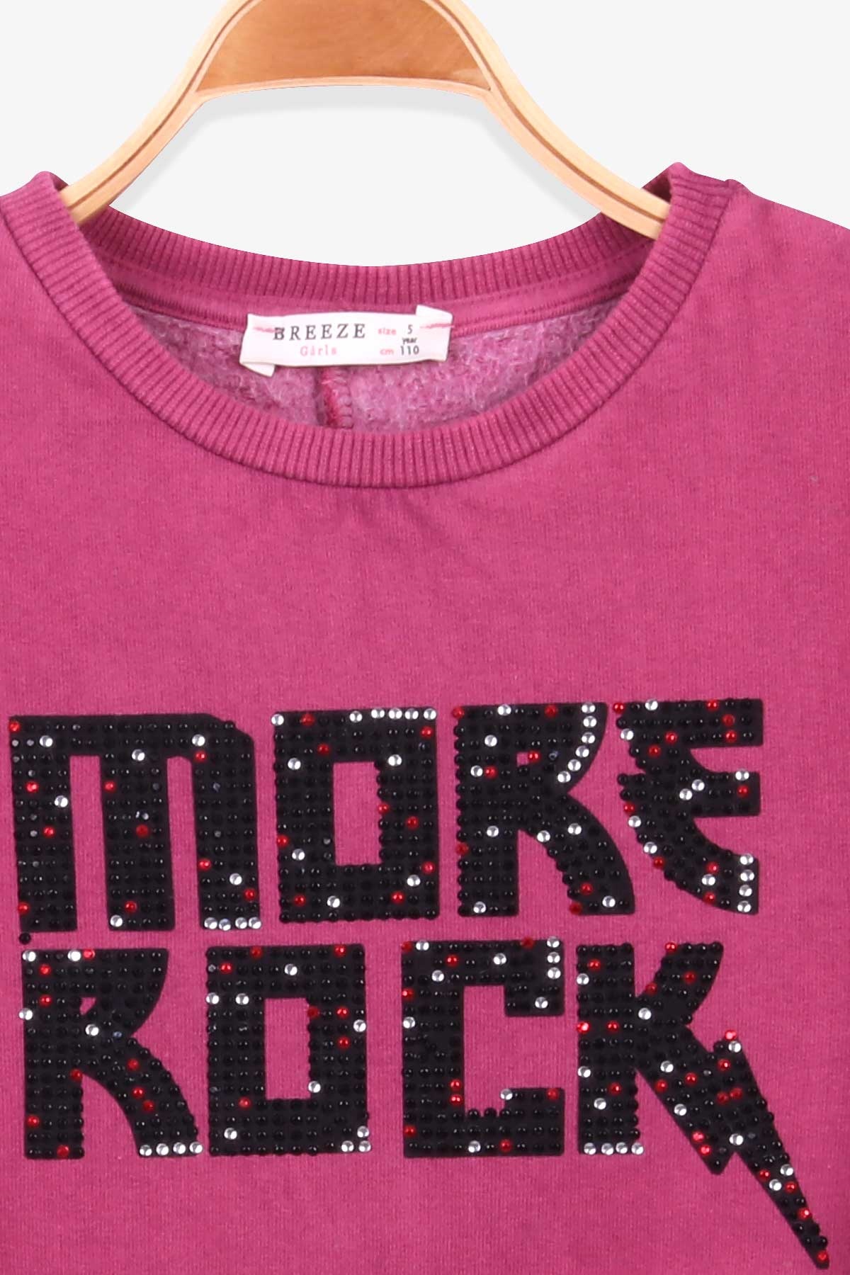 Breeze Kız Çocuk Sweatshirt Baskılı Taşlı Vişne Çürüğü (6-14 Yaş)