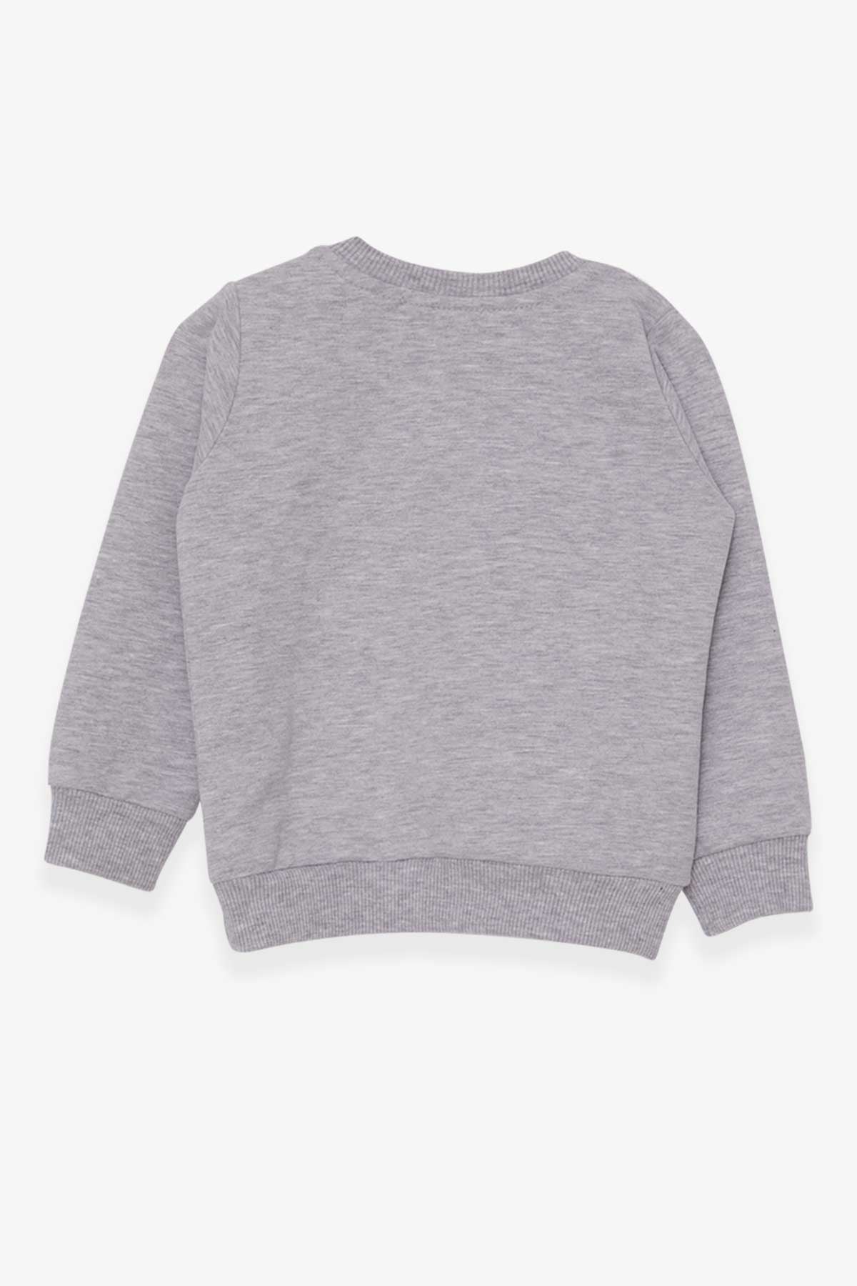 Breeze Kız Çocuk Sweatshirt Baskılı Unicorn Gri Melanj (1.5-5 Yaş)
