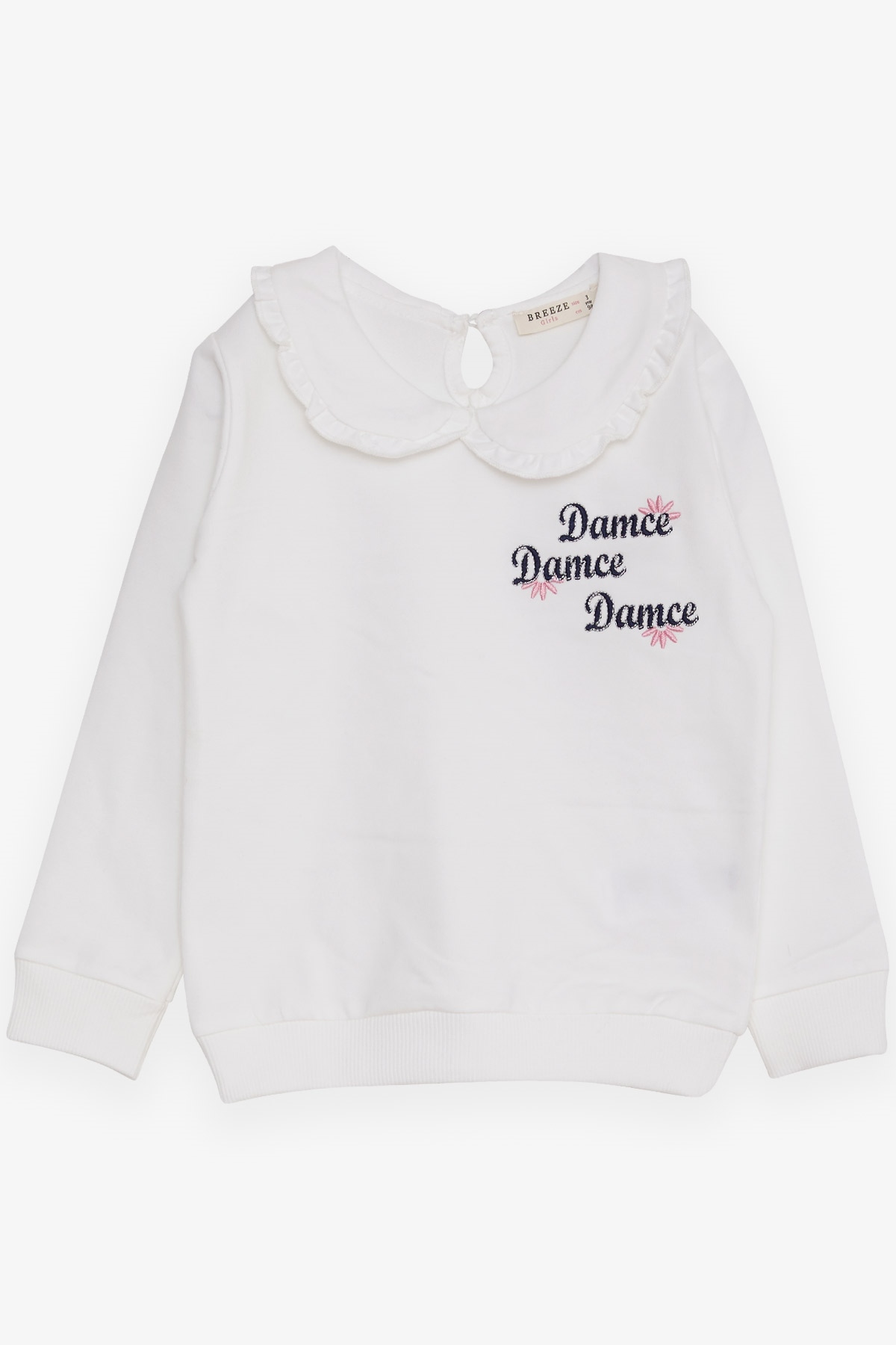 Breeze Kız Çocuk Sweatshirt Bebe Yaka Beyaz (1.5-5 Yaş)