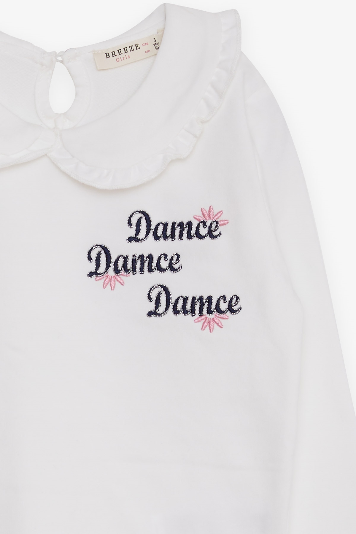 Breeze Kız Çocuk Sweatshirt Bebe Yaka Beyaz (1.5-5 Yaş)