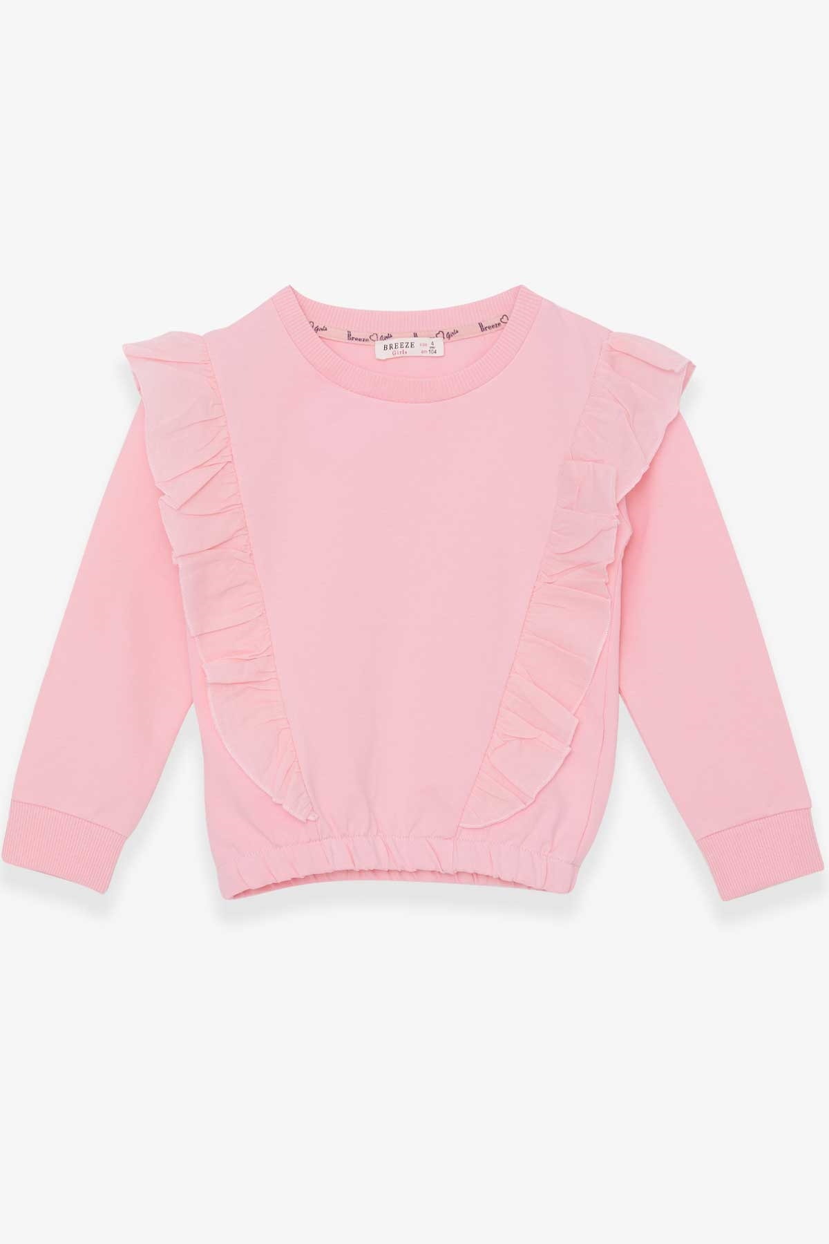 Breeze Kız Çocuk Sweatshirt Beli Lastikli Pudra (4-8 Yaş)