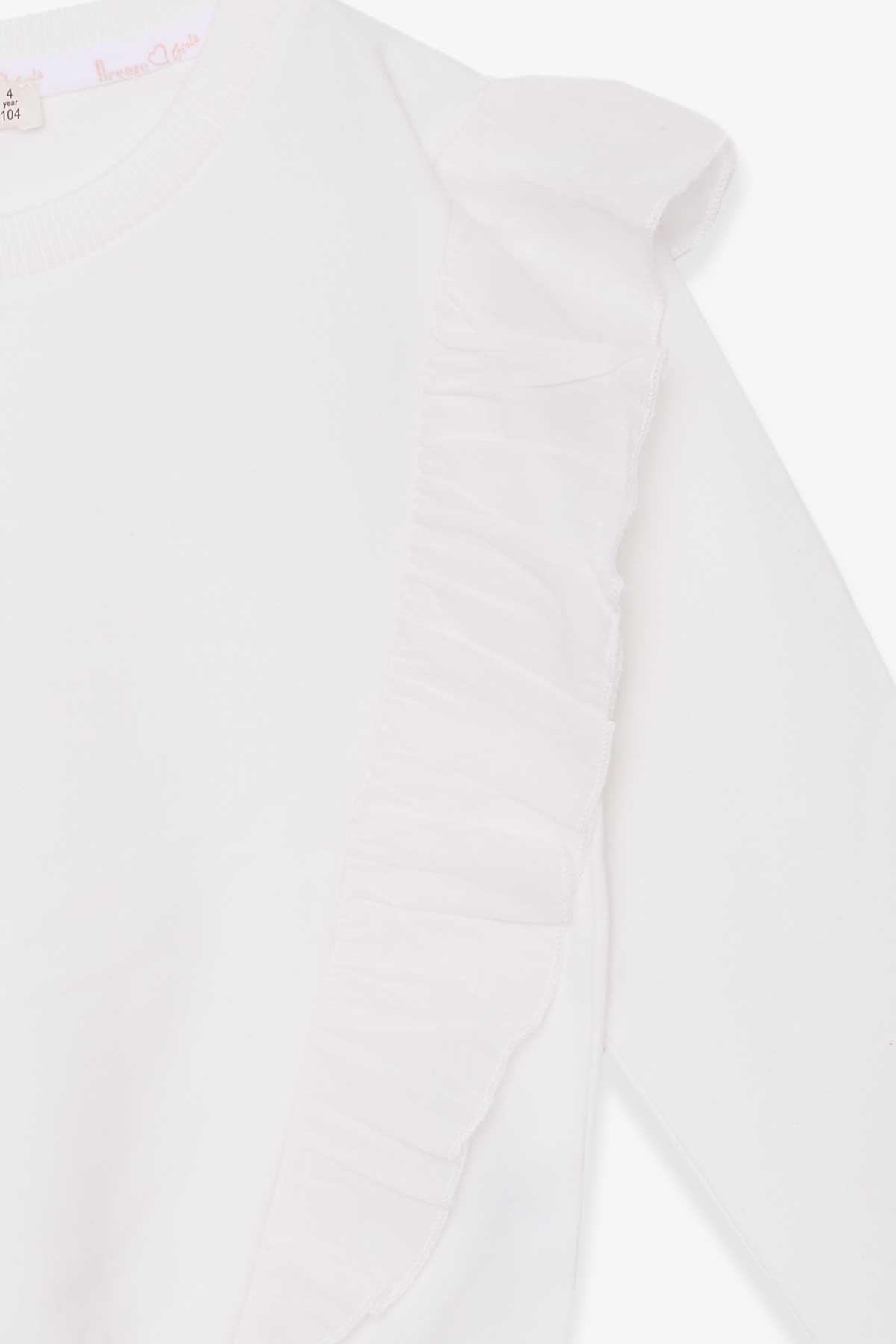 Breeze Kız Çocuk Sweatshirt Beli Lastikli Beyaz (4-8 Yaş)