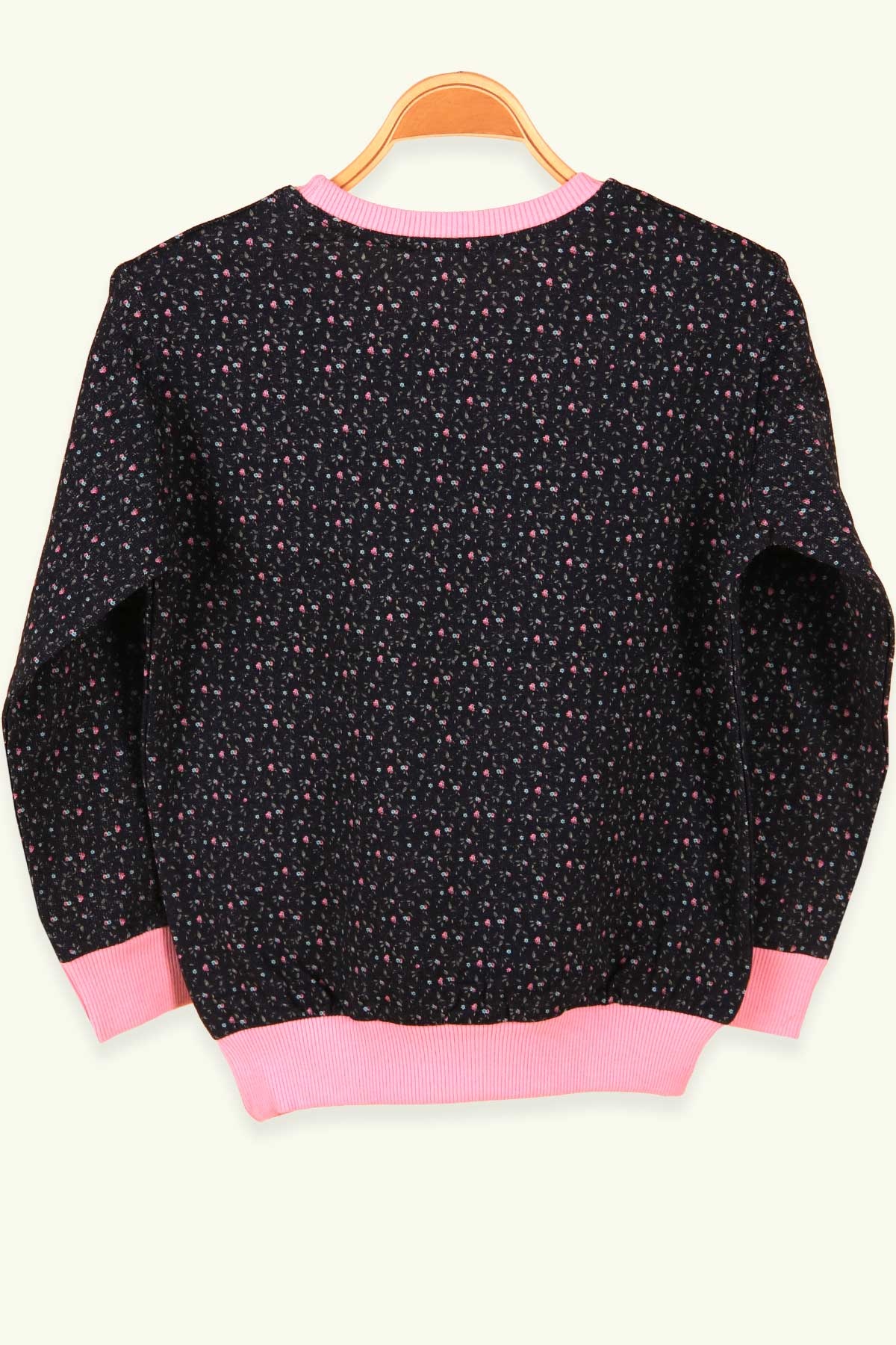 Breeze Kız Çocuk Sweatshirt Çiçekli Koyu Yeşil (5-9 Yaş)