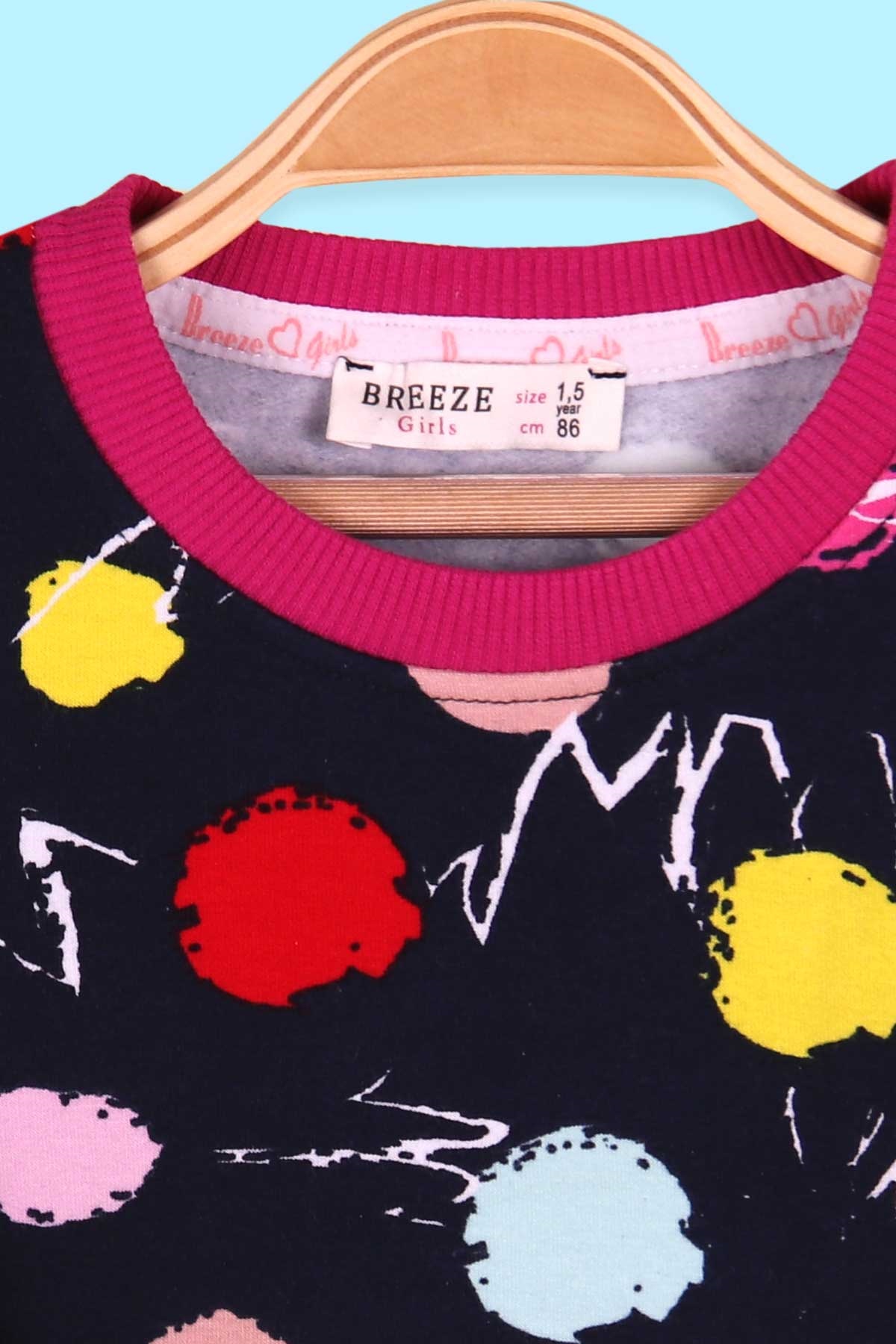 Breeze Kız Çocuk Sweatshirt Desenli Lacivert (1.5-5 Yaş)