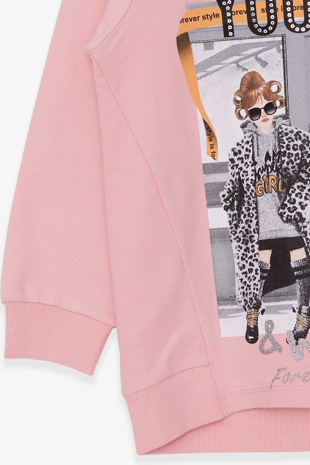 Breeze Kız Çocuk Sweatshirt Dostluk Temalı Pudra (6-12 Yaş)