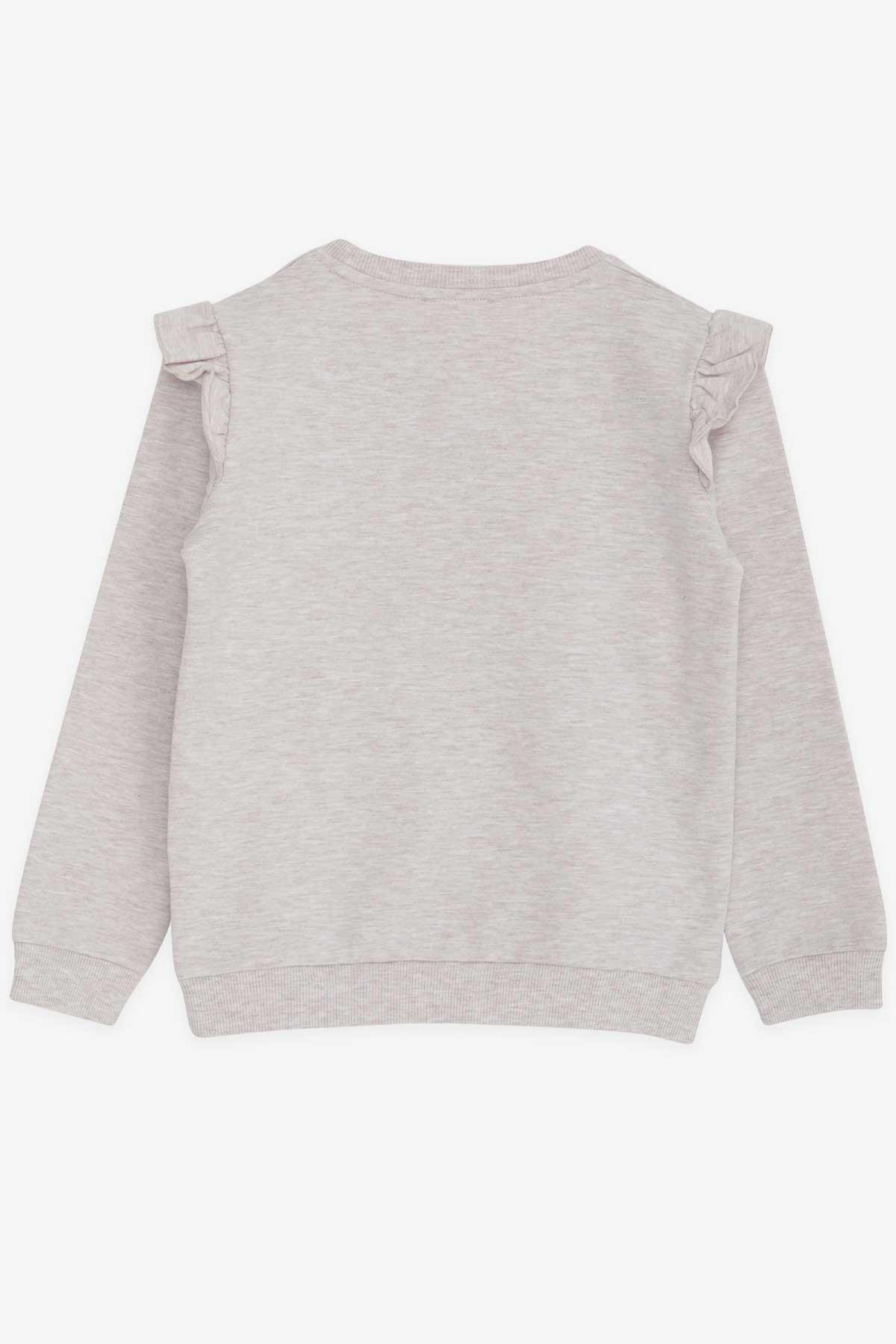 Breeze Kız Çocuk Sweatshirt Dostluk Temalı Bej Melanj (3-8 Yaş)