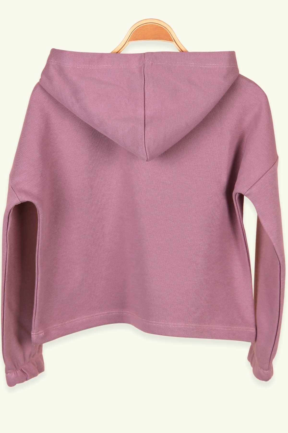 Breeze Kız Çocuk Sweatshirt Göbek Üstü Baskılı Lila (8-14 Yaş)