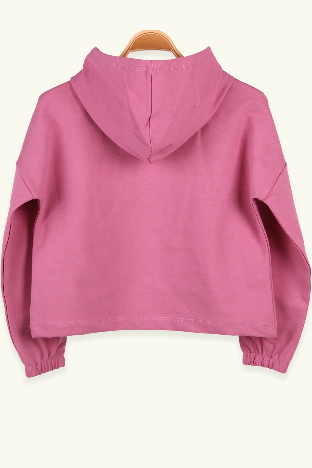 Breeze Kız Çocuk Sweatshirt Göbek Üstü Kapüşonlu Simli Gülkurusu (8-14 Yaş)