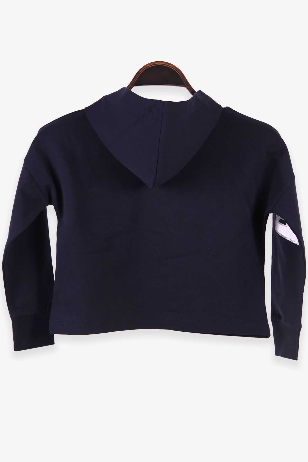 Breeze Kız Çocuk Sweatshirt Göbek Üstü Kapüşonlu Lacivert (8-14 Yaş)
