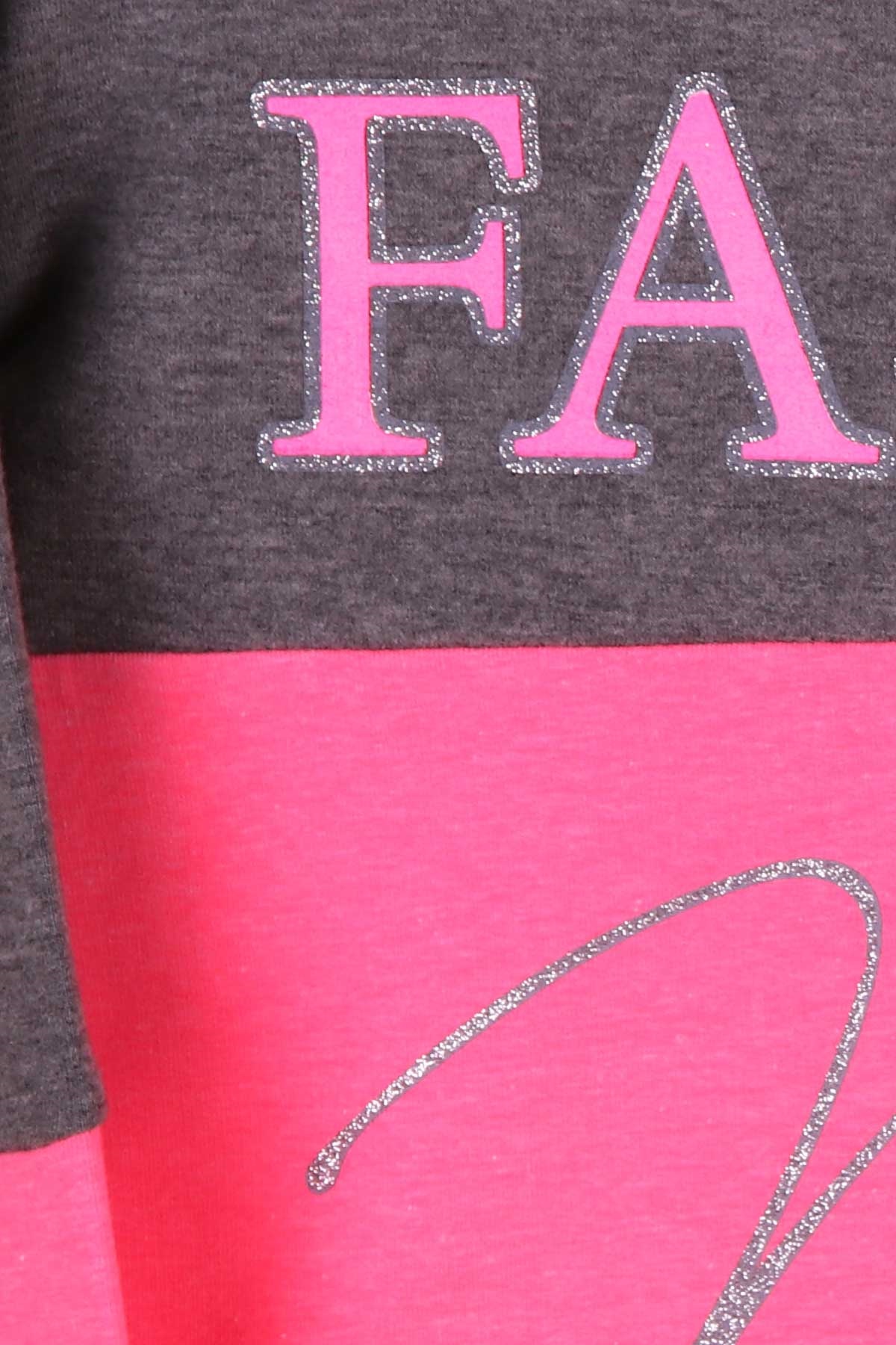 Breeze Kız Çocuk Sweatshirt Göbek Üstü Baskılı Neon Pembe (9-14 Yaş)
