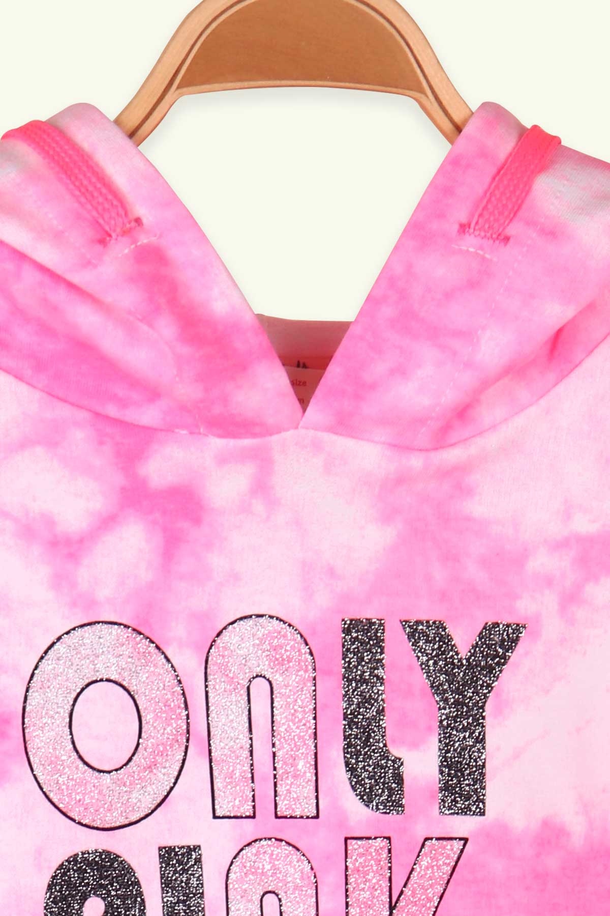 Breeze Kız Çocuk Sweatshirt Göbek Üstü Baskılı Simli Neon Pembe (8-14 Yaş)