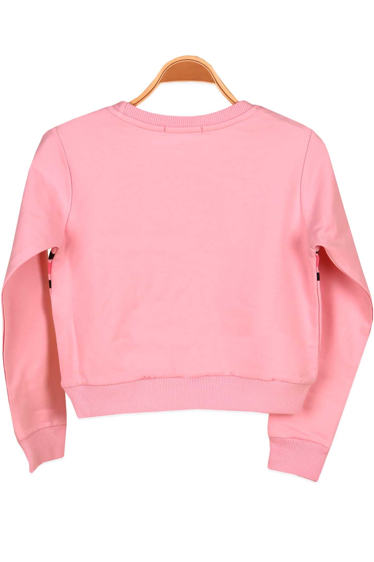 Breeze Kız Çocuk Sweatshirt Göbek Üstü Kalpli Pudra (5-10 Yaş)