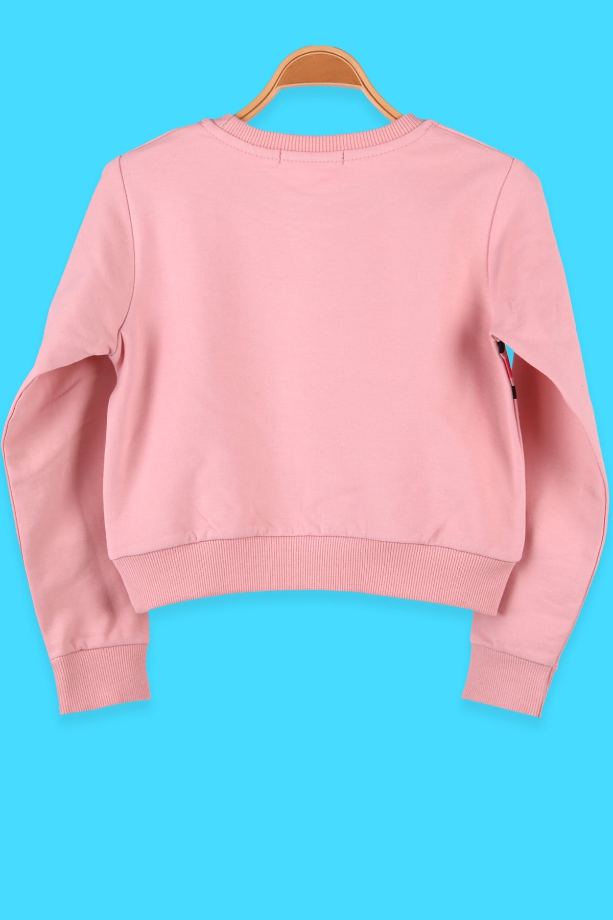 Breeze Kız Çocuk Sweatshirt Göbek Üstü Kalpli Somon (5-10 Yaş)