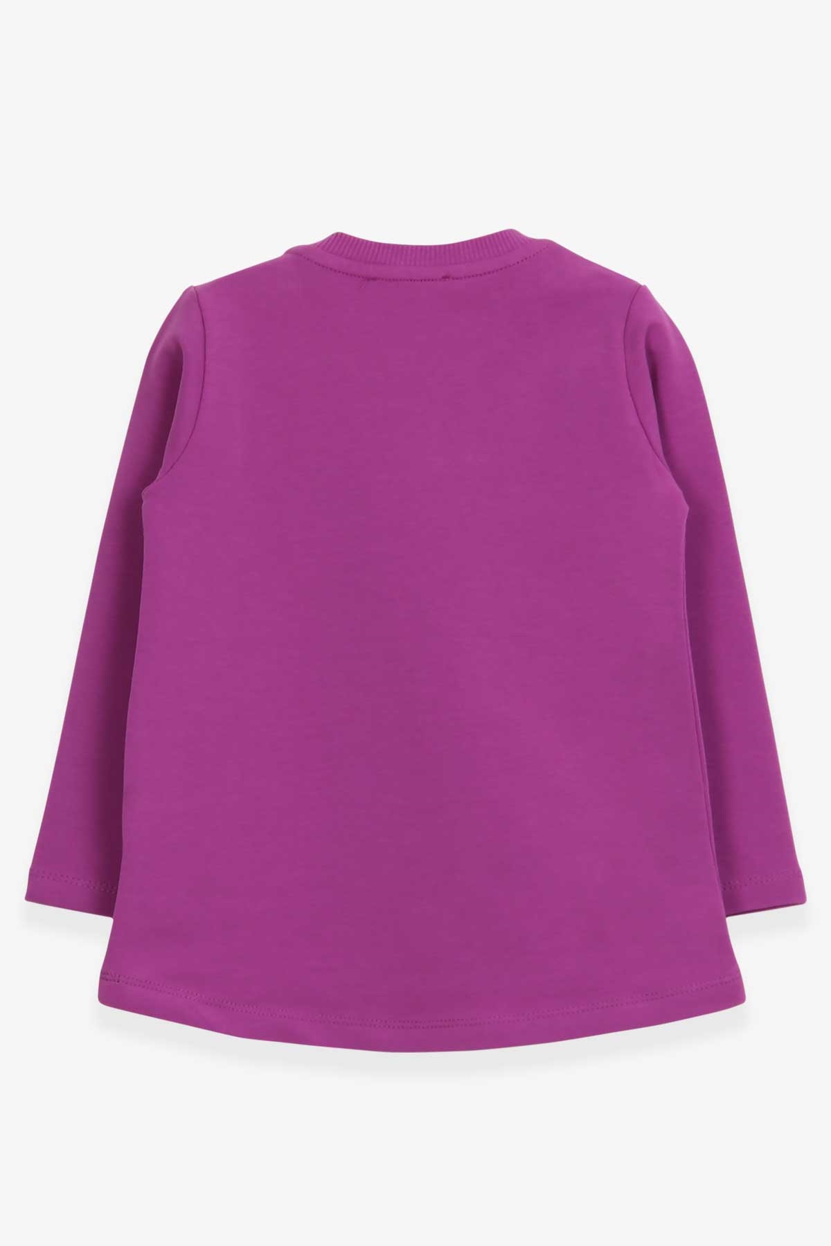 Breeze Kız Çocuk Sweatshirt Gözlüklü Unicorn Baskılı Mor (1-4 Yaş)
