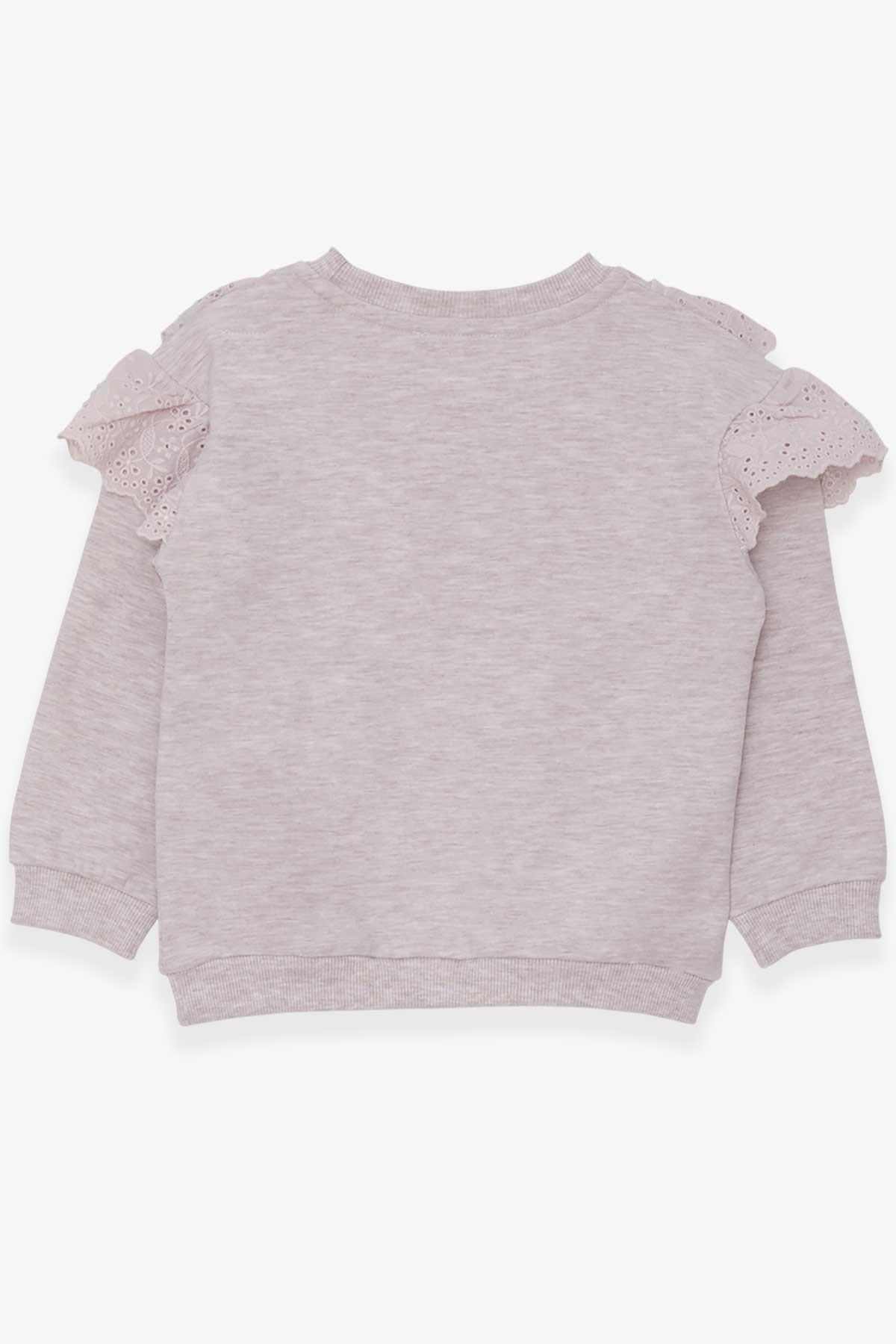 Breeze Kız Çocuk Sweatshirt Güpürlü Bej Melanj (4-8 Yaş)