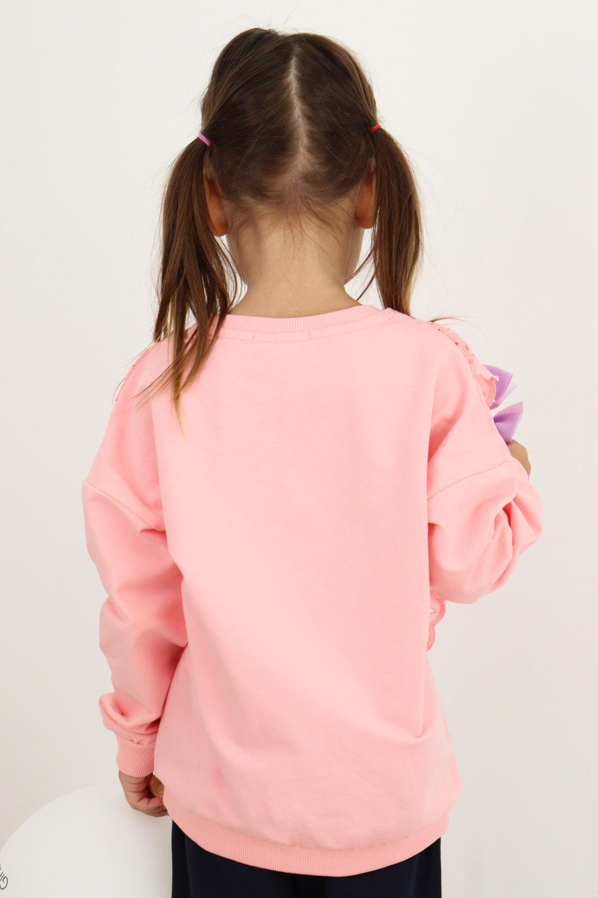 Breeze Kız Çocuk Sweatshirt Güpürlü Pembe (1.5-5 Yaş)
