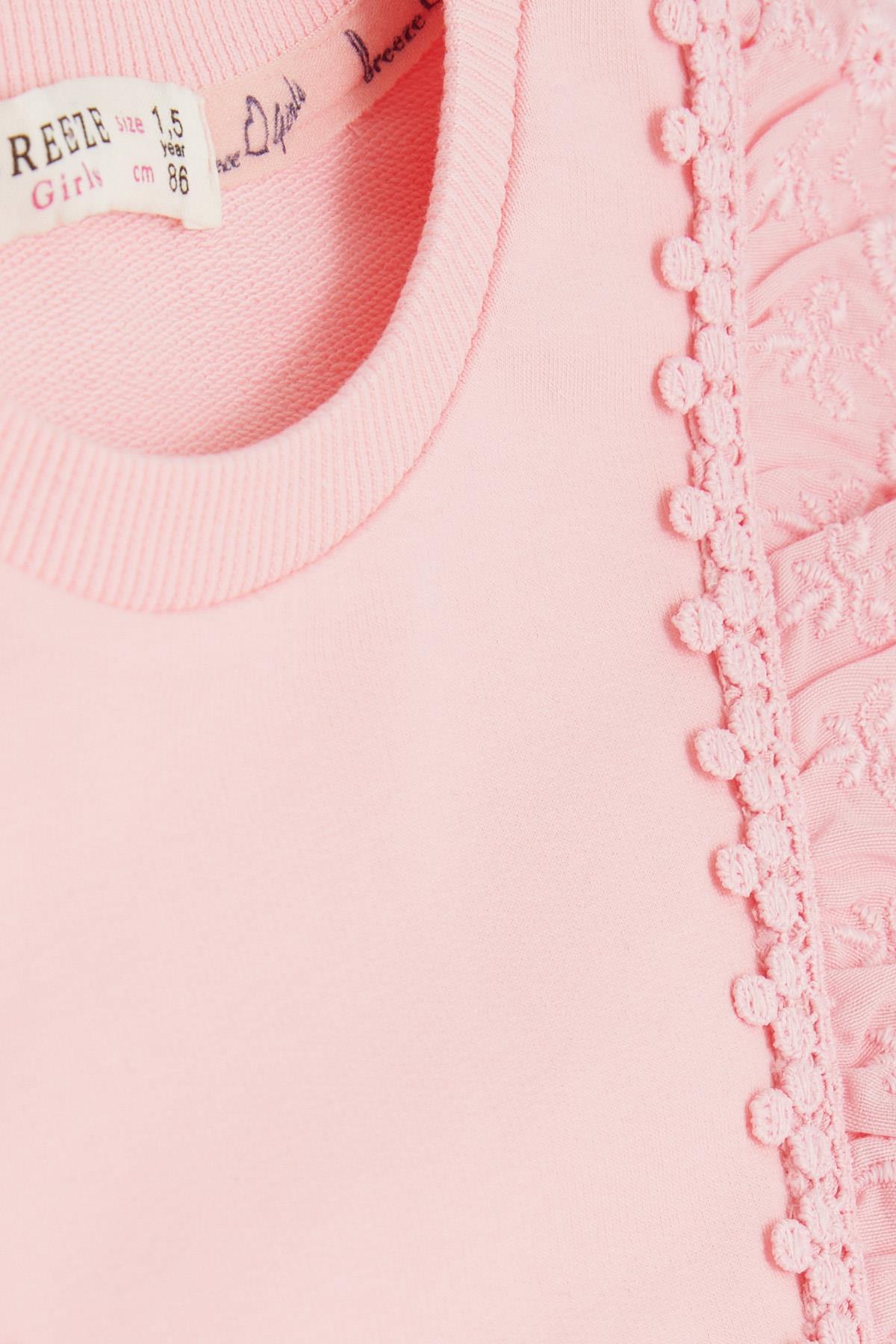 Breeze Kız Çocuk Sweatshirt Güpürlü Pembe (1.5-5 Yaş)