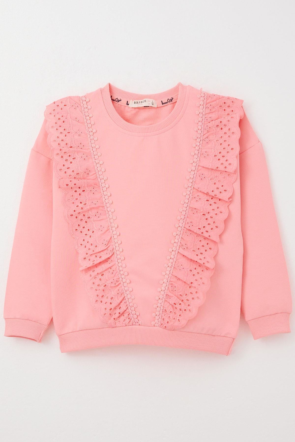 Breeze Kız Çocuk Sweatshirt Güpürlü Pembe (1.5-5 Yaş)