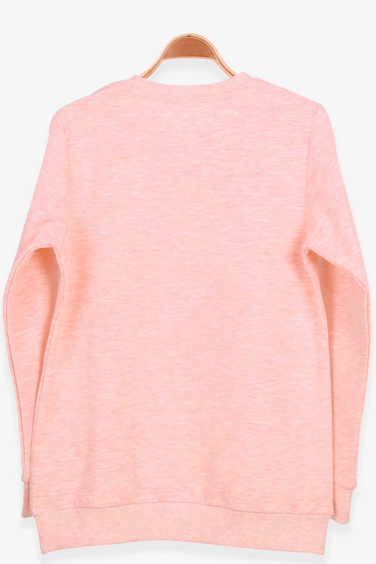 Breeze Kız Çocuk Sweatshirt İncili Baskılı Somon Melanj (10-16 Yaş)