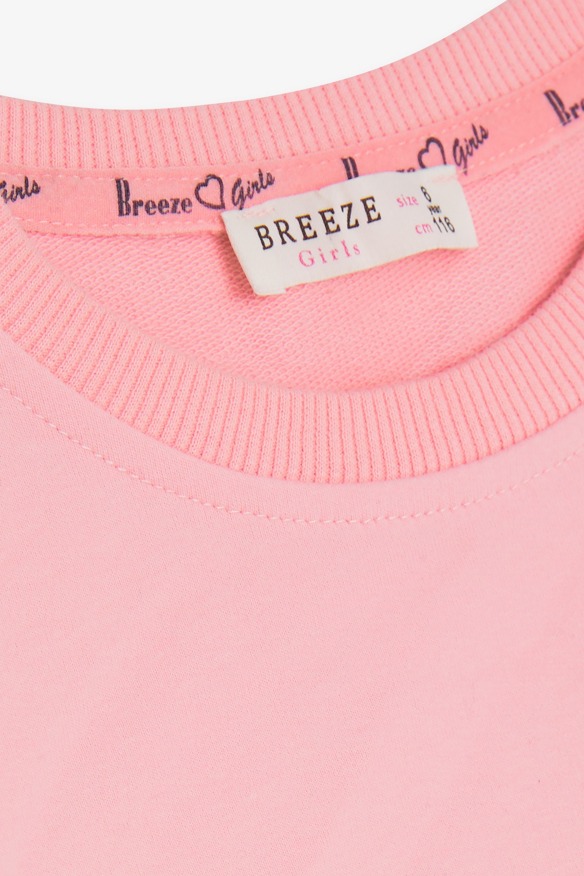 Breeze Kız Çocuk Sweatshirt İncili Taşlı Beli Bağcıklı Pudra (6-12 Yaş)