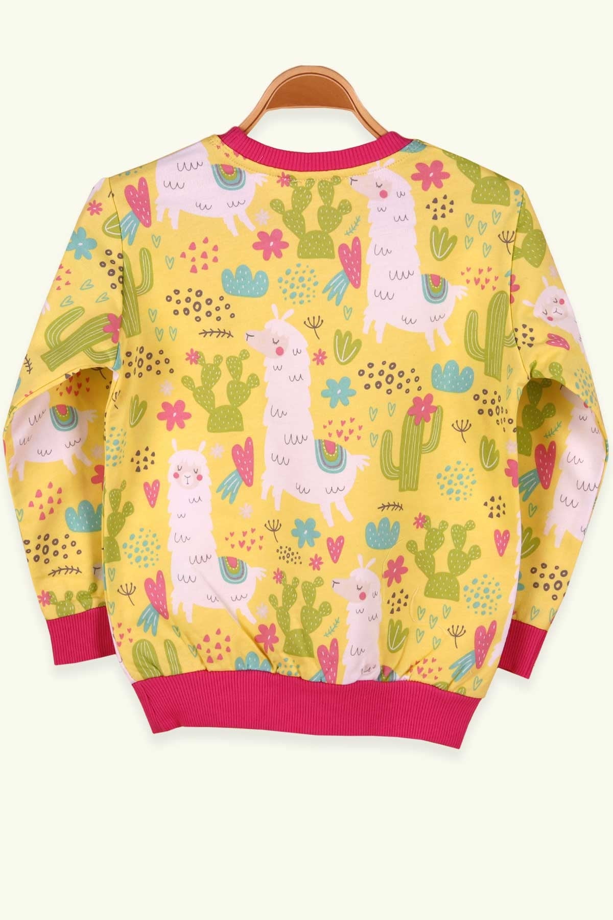 Breeze Kız Çocuk Sweatshirt Kaktüs Desenli Sarı (5-9 Yaş)